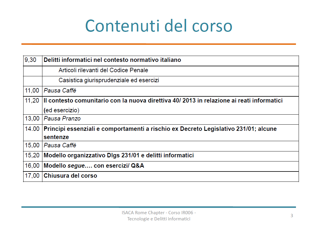 contenuti del corso