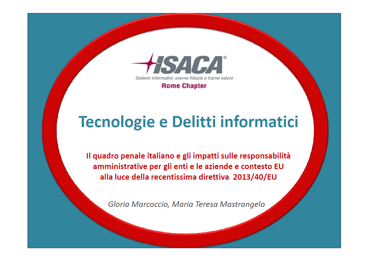 tecnologie e delitti informatici